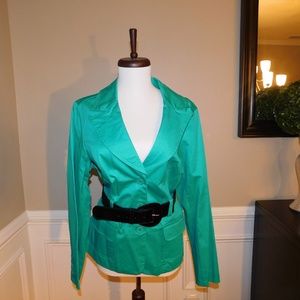 Aqua Green Jacket with Black Belt